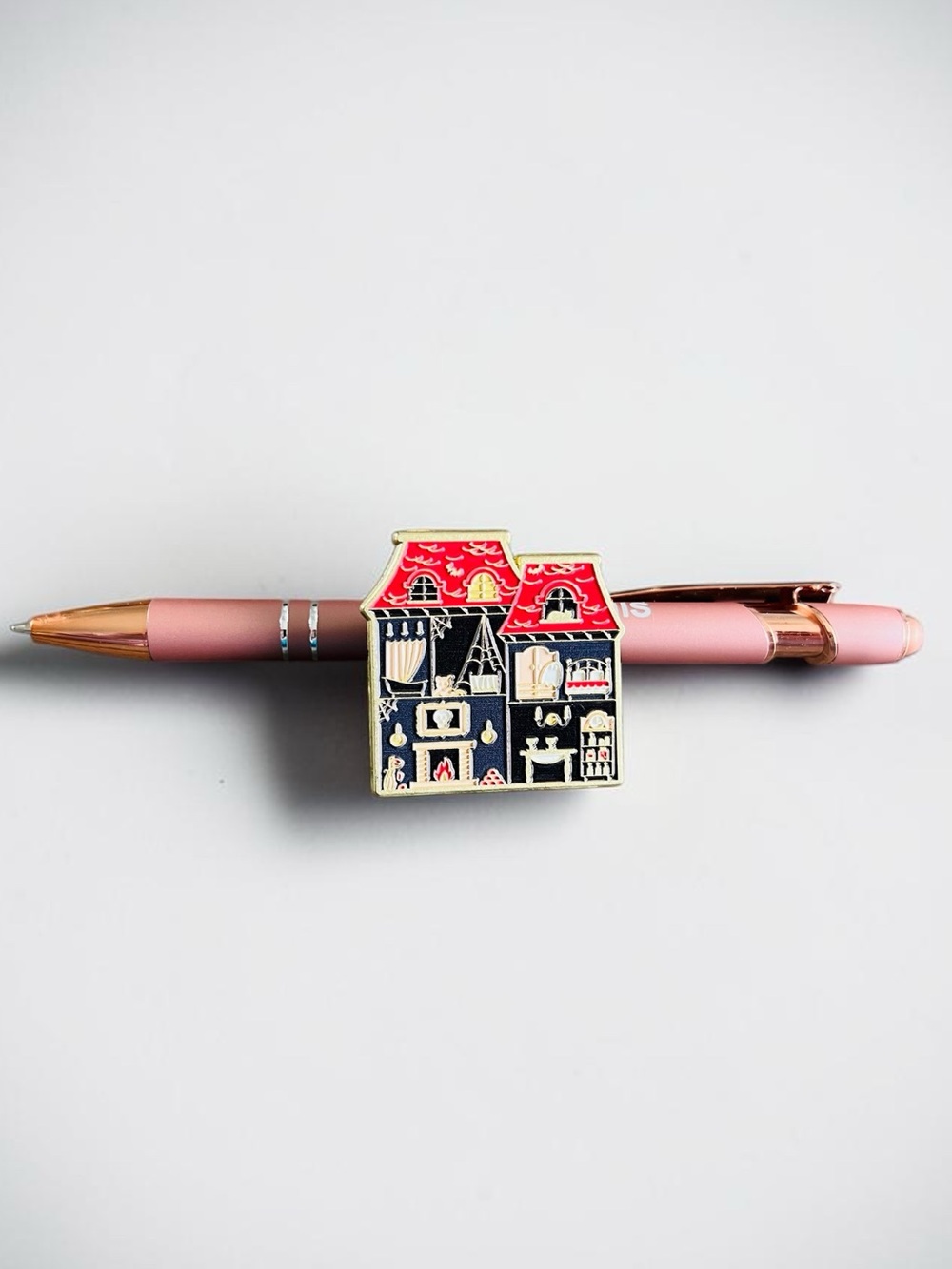 Haunted House Enamel Tack Pin - Picture 3 of 3